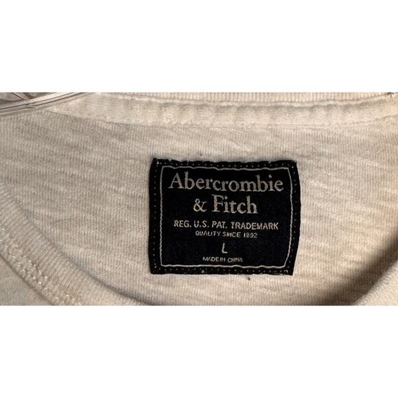 Men Abercrombie & Fitch Applique Spell Out Graphic Slub Knit Cotton T-Shirt Sz L - Picture 2 of 13